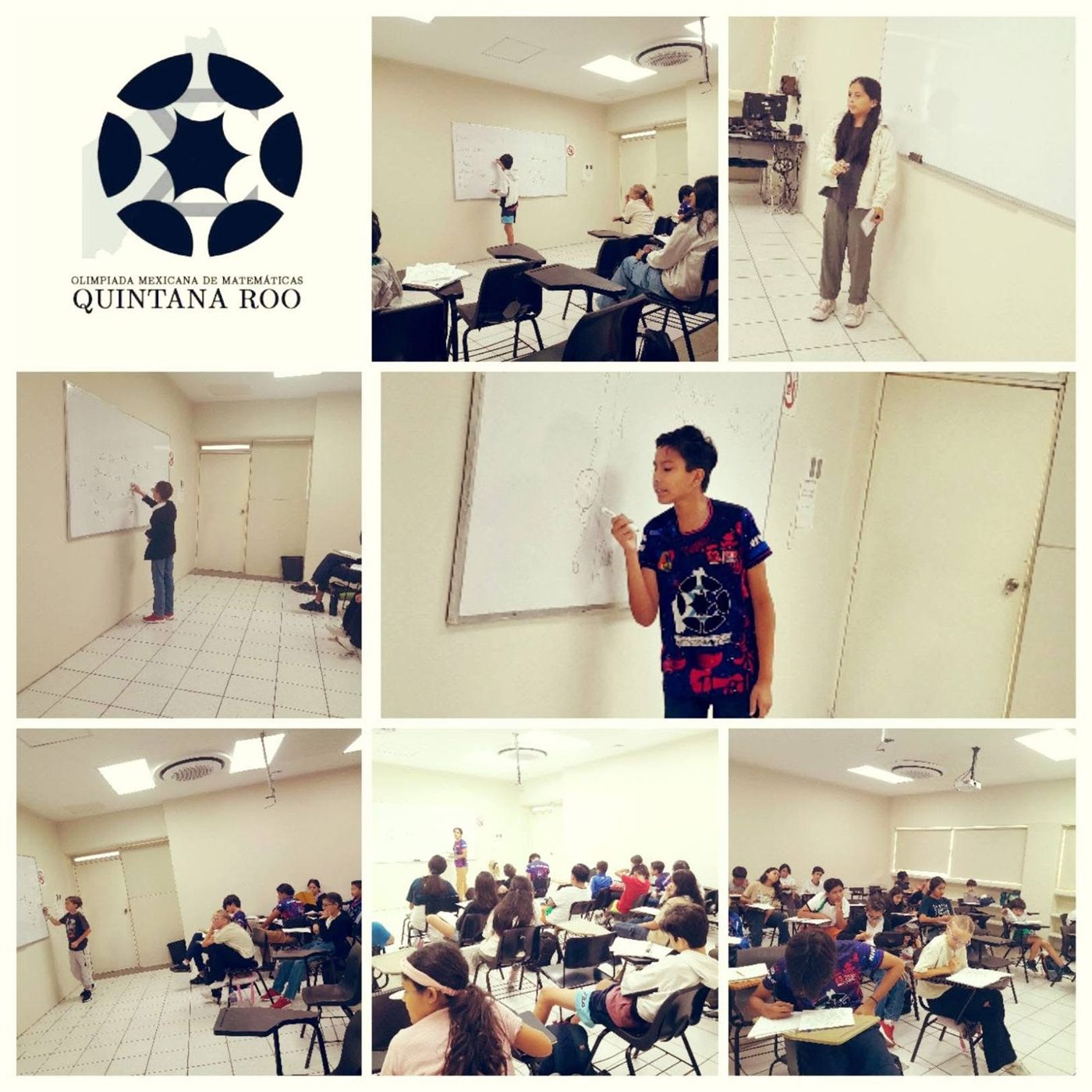 Collage de entrenamientos en aula de la delegación OMM Quintana Roo